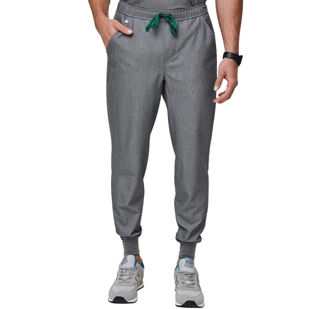 FIGS Small Mens Tansen Jogger Scrub Pants in Graphite Gray Medical Hospital